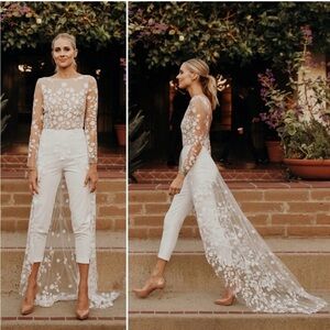 Rime Arodaky White Floral Jumpsuit